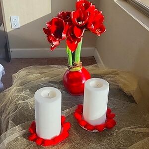 Hand made Crochet candle holder